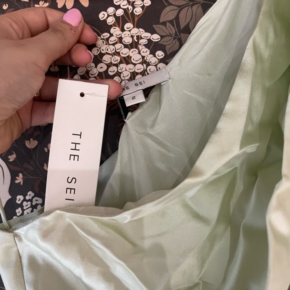 NWT The Sei for FWRD Asymmetrical Drape Dress in Celadon size 2 - Picture 7 of 8